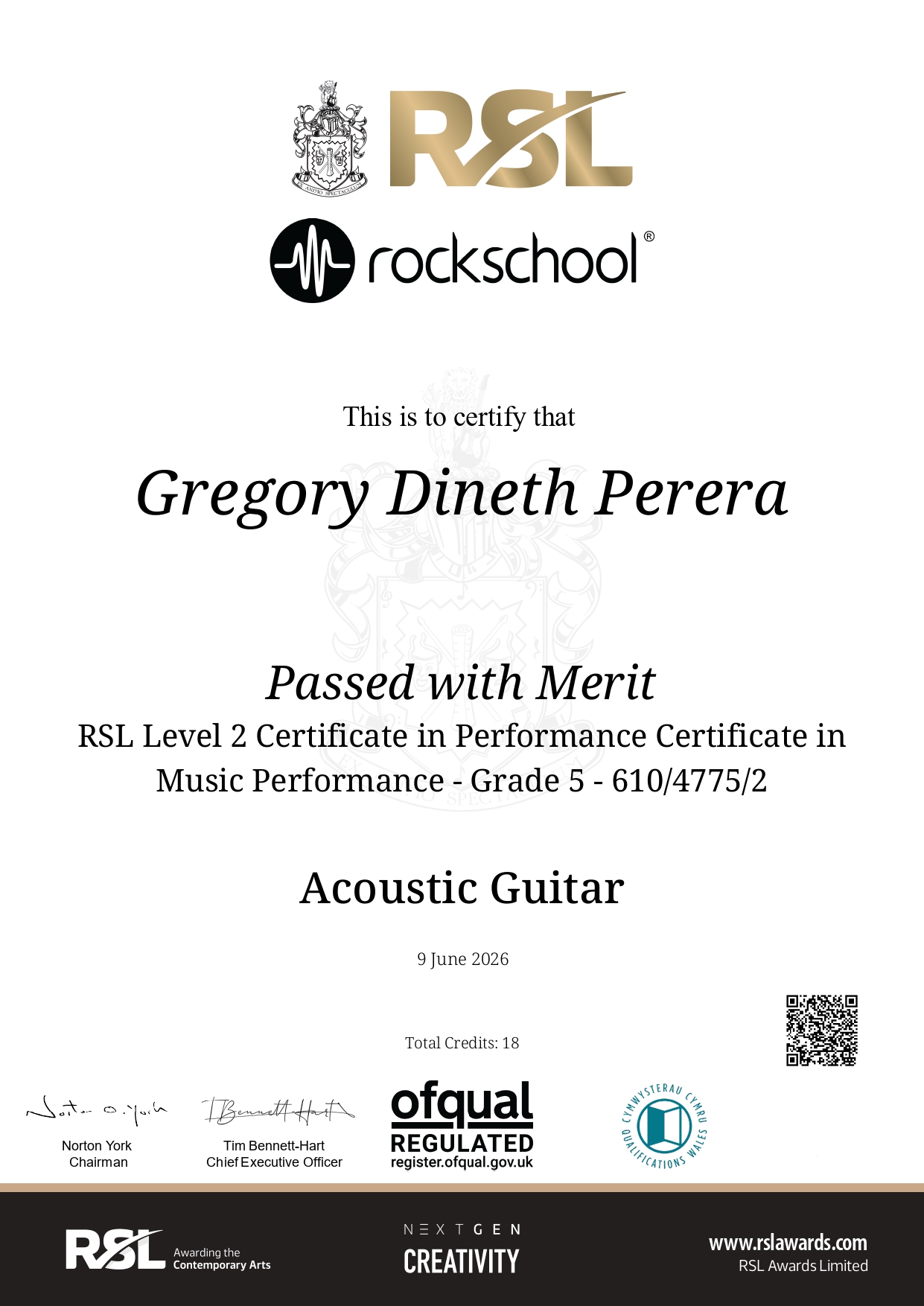 Music Certificate
